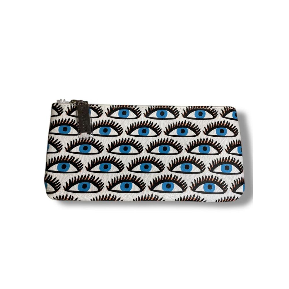 Bobbi Brown Zip Top Cosmetic Travel Bag Blue Eyes Eyelashes 8" x 4"